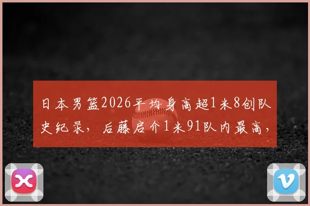 日本男篮2026平均身高超1米8创队史纪录，后藤启介1米91队内最高，亚洲篮坛格局生变？